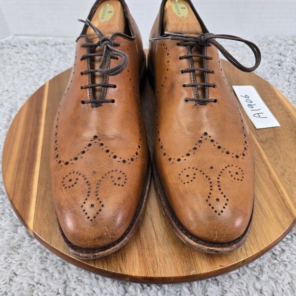 Allen Edmonds Fairfax Brown Wholecut Wingtip Medallion Oxford Dress Shoe Men 10D - Picture 6 of 15